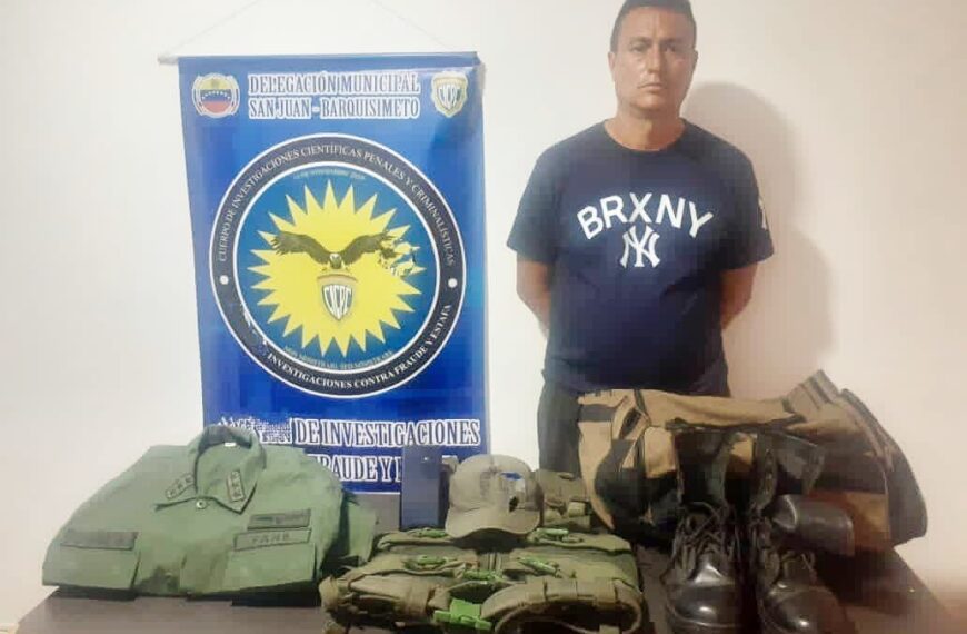 (VENEZUELA) APREHENDIDO HOMBRE QUE SE HACÍA PASAR POR GNB