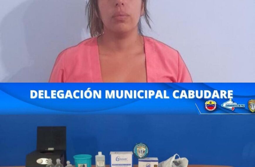 (VENEZUELA) DELEGACIÓN DEL CICPC DE CABUDARE DETUVO A FALSA ESTETICISTA