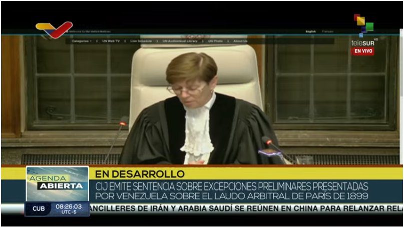 (LA HAYA) CIJ EMITE SENTENCIA CONTRA LA EXCEPCIÓN INTERPUESTA POR VENEZUELA SOBRE EL ESEQUIBO (+VIDEO)