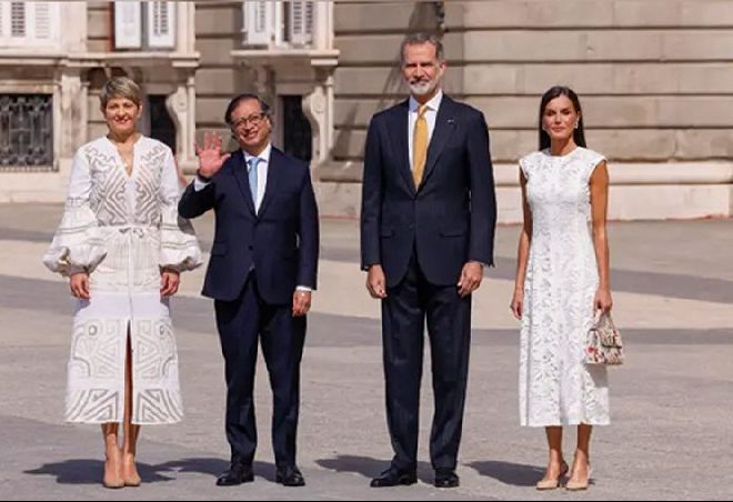 (ESPAÑA) REYES RECIBEN CON HONORES AL PRESIDENTE COLOMBIANO GUSTAVO PETRO EN SU VISITA DE ESTADO