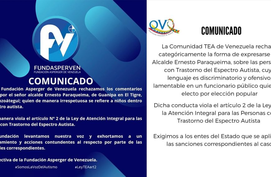 (VENEZUELA) COMUNIDAD TEA RECHAZÓ EXPRESIÓN DE ODIO DEL ALCALDE DETENIDO DE EL TIGRE ERNESTO PARAQUEIMA