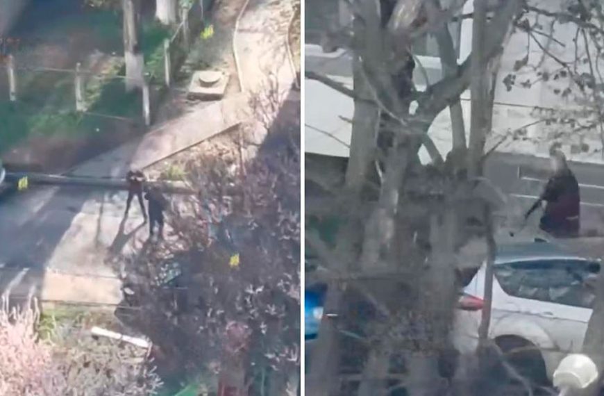 (UCRANIA) SUJETO CON AMETRALLADORA TIROTEA VARIAS PERSONAS EN PLENA CALLE Y TOMA REHENES EN KIEV