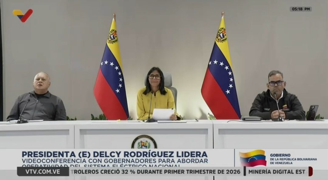 (VENEZUELA) PRESIDENTA ENCARGADA DELCY RODRÍGUEZ ENCABEZÓ VIDEOCONFERENCIA CON GOBERNADORES PARA EVALUAR OPERATIVIDAD&hellip;