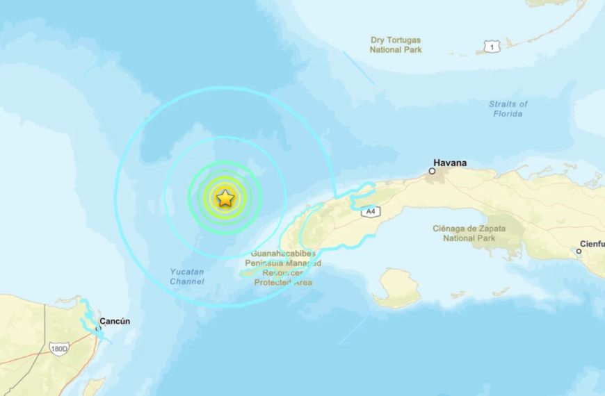 (MUNDO) MOVIMIENTO SÍSMICO DE MAGNITUD 6,1 OCURRIÓ EN EL OESTE DE CUBA