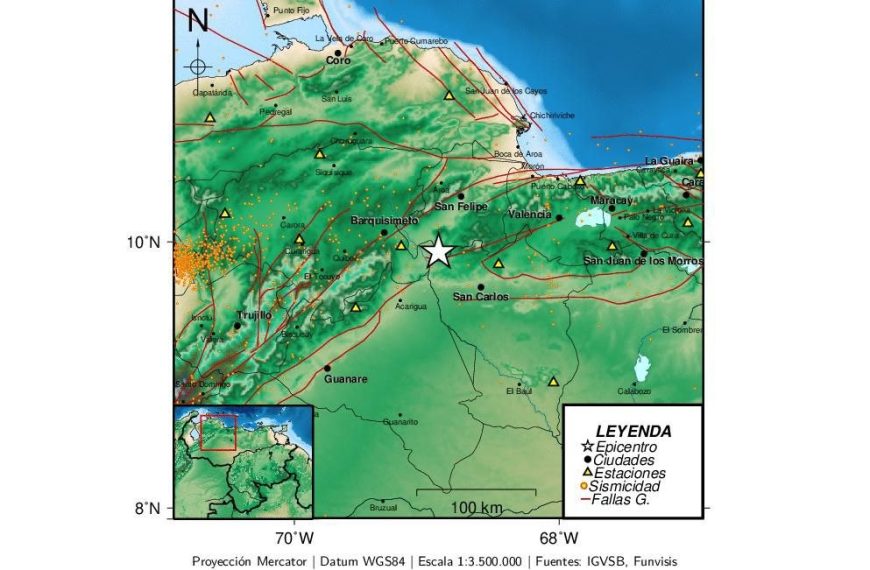 (VENEZUELA) FUNVISIS REPORTA TEMBLOR DE MAGNITUD 4,0 EN COJEDES