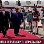 (VENEZUELA) PRESIDENTE DE PARAGUAY SANTIAGO PEÑA LLEGA AL PAÍS